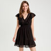 Robe &eacute;vas&eacute;e plumetis noir femme
