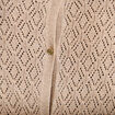 Pull ajour&eacute; col v manches courtes beige femme