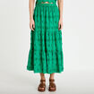 Jupon long &eacute;vas&eacute; avec broderie vert femme