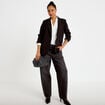 Blouse droite manches longues ecru femme
