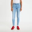 Jean skinny push-up taille standard denim bleach femme