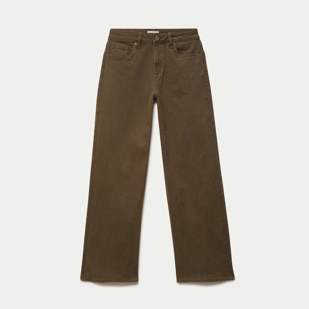 Jean bootcut en velours vert kaki femme