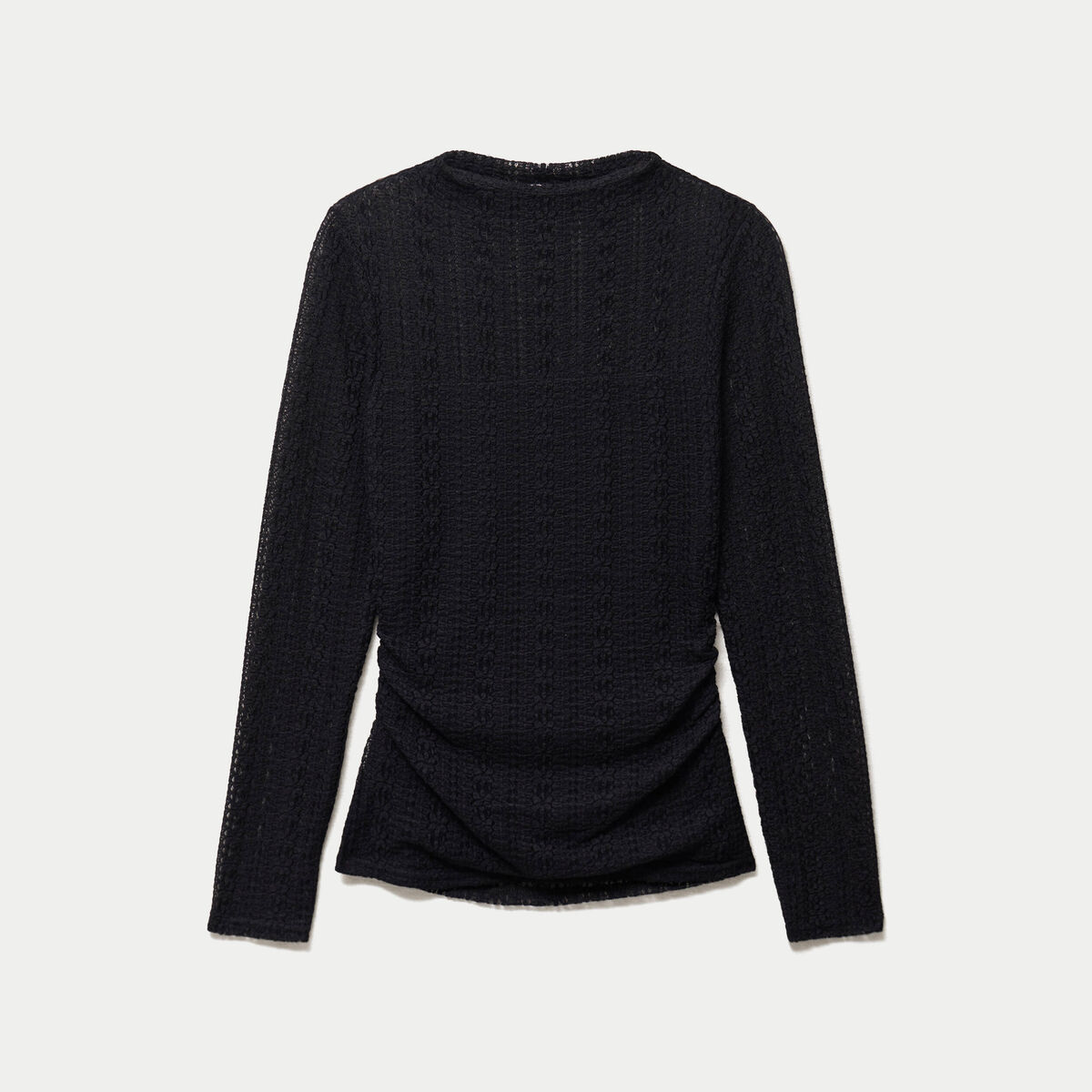 Top ajust&eacute; col montant dentelle noir femme