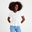 Top cintr&eacute; p&eacute;plum ecru femme