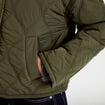 Veste droite &agrave; capuche manches longues vert kaki femme