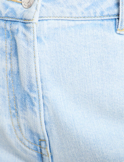 Bermuda large en jean denim bleach femme