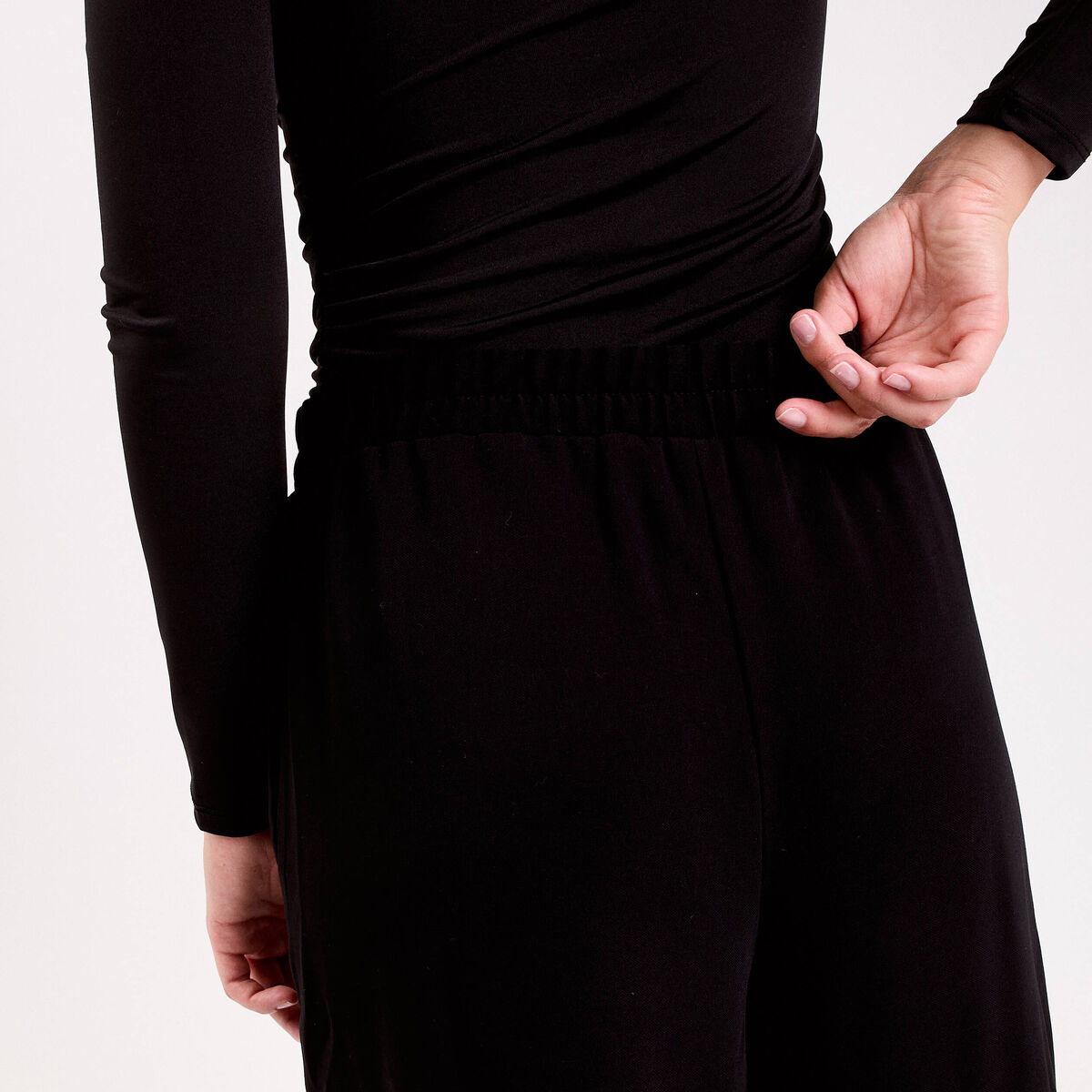 Pantalon large noir femme