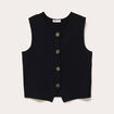 Gilet sans manches cropped noir femme