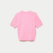 Pull ajust&eacute; court manches courtes rose femme