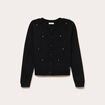 Gilet fleurs en sequins noir femme