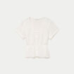 Top crochet manches courtes ecru femme