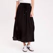 Jupe longue &eacute;vas&eacute;e satin noir femme