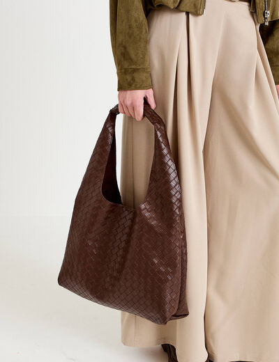 Sac tress&eacute; bordeaux femme