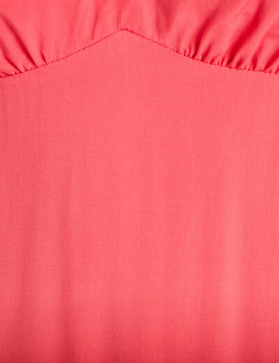 Robe &eacute;vas&eacute;e 3/4 col coeur bretelles rose femme