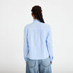 Chemise col montant manches longues bleu clair femme