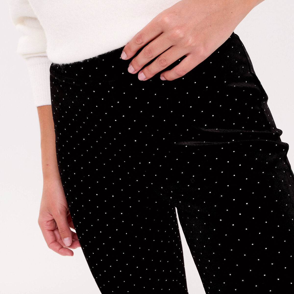 Pantalon bootcut en velours noir femme