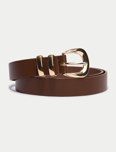 Ceinture fine marron fonc&eacute; femme