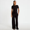 T-shirt col rond manches courtes bijou noir femme