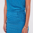 Jupe moulante fendue bleu femme