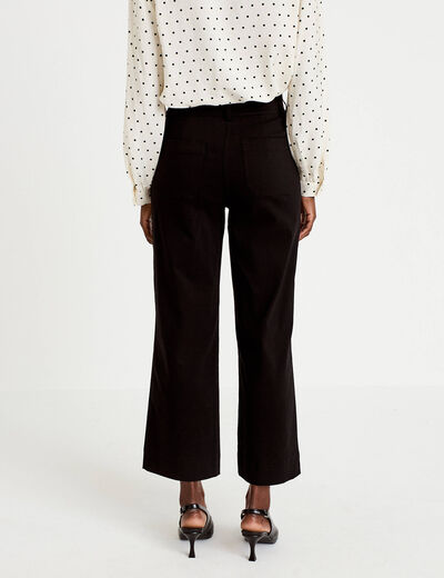 Pantalon bootcut taille haute noir femme