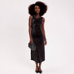 Robe longue fils m&eacute;tallis&eacute;s noir femme