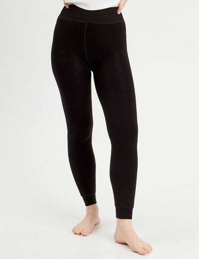 Legging chaud taille haute noir femme