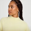 Pull col montant manches longues jaune clair femme