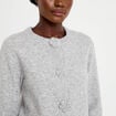 Gilet manches longues col rond gris clair femme