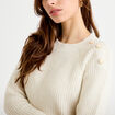 Pull manches longues ecru femme