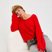 Pull manches longues rouge femme
