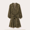 Robe chemise &eacute;vas&eacute;e ceintur&eacute;e vert kaki femme