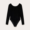 Body en velours d&eacute;collet&eacute; dos noir femme