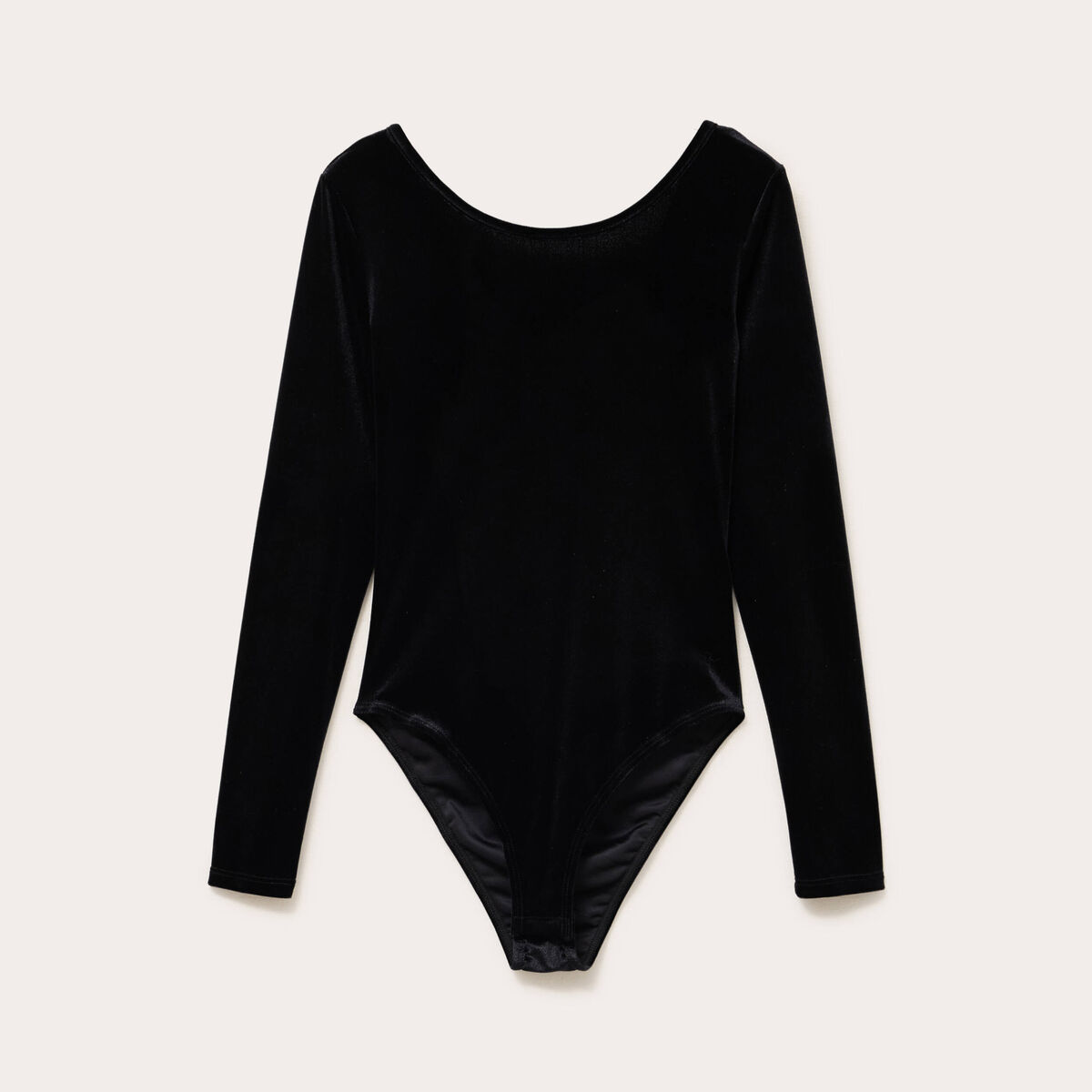 Body en velours d&eacute;collet&eacute; dos noir femme