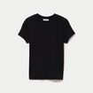 Top ajust&eacute; col rond manches courtes noir femme