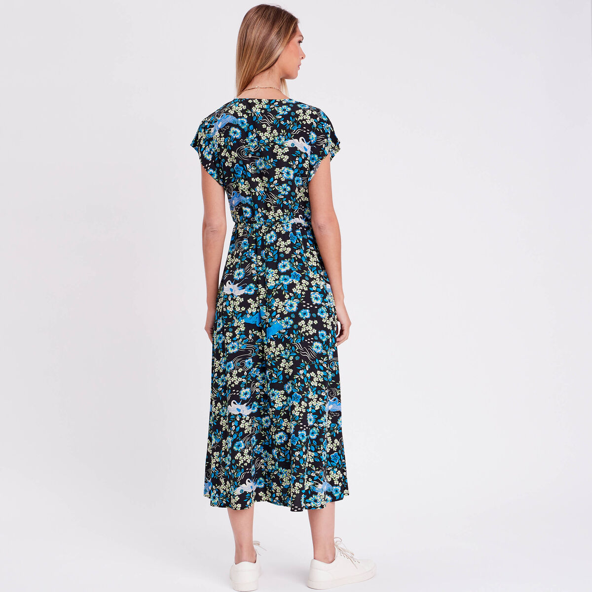Robe longue &eacute;vas&eacute;e noir femme