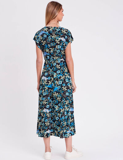 Robe longue &eacute;vas&eacute;e noir femme