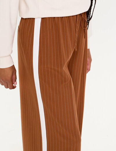 Pantalon large fluide orange fonc&eacute; femme