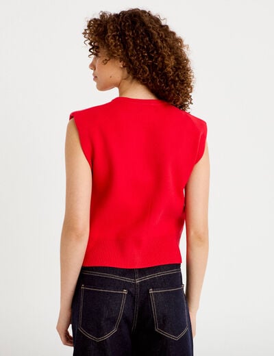 Gilet sans manches rouge femme
