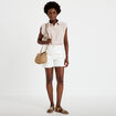 Short en jean 5 poches ecru femme