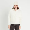 Gilet doubl&eacute; &agrave; capuche ecru femme