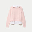 Pull chemise 2-en-1 rose clair femme