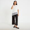 Pantalon bootcut 3/4 taille haute noir femme