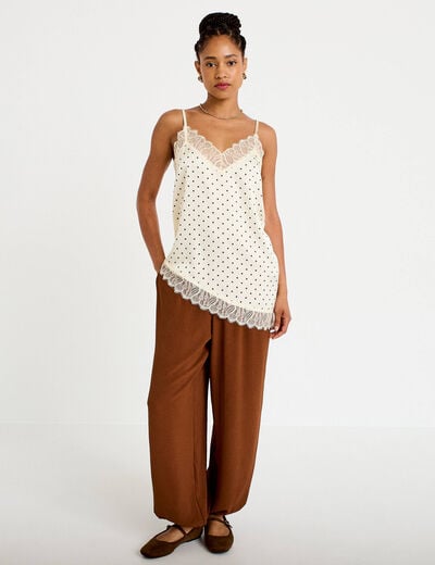 Pantalon bootcut taille standard marron femme