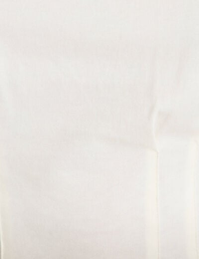T-shirt cintr&eacute; col rond manches courtes ecru femme