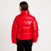Doudoune col montant bas resserr&eacute; rouge femme