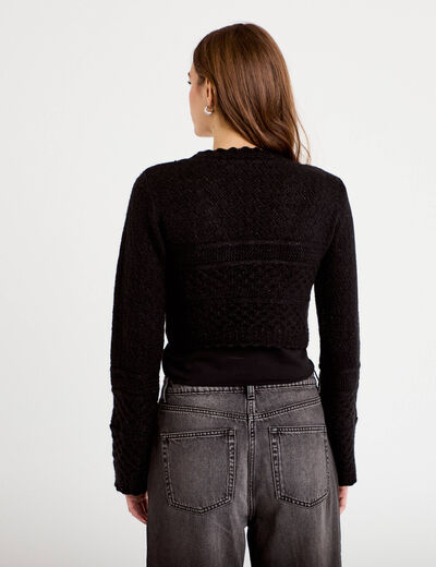 Gilet manches longues noir femme