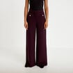 Pantalon bootcut en tweed violet fonc&eacute; femme