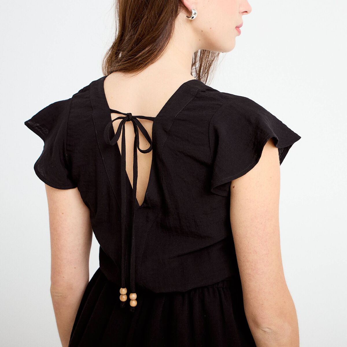 Combishort fluide noir femme