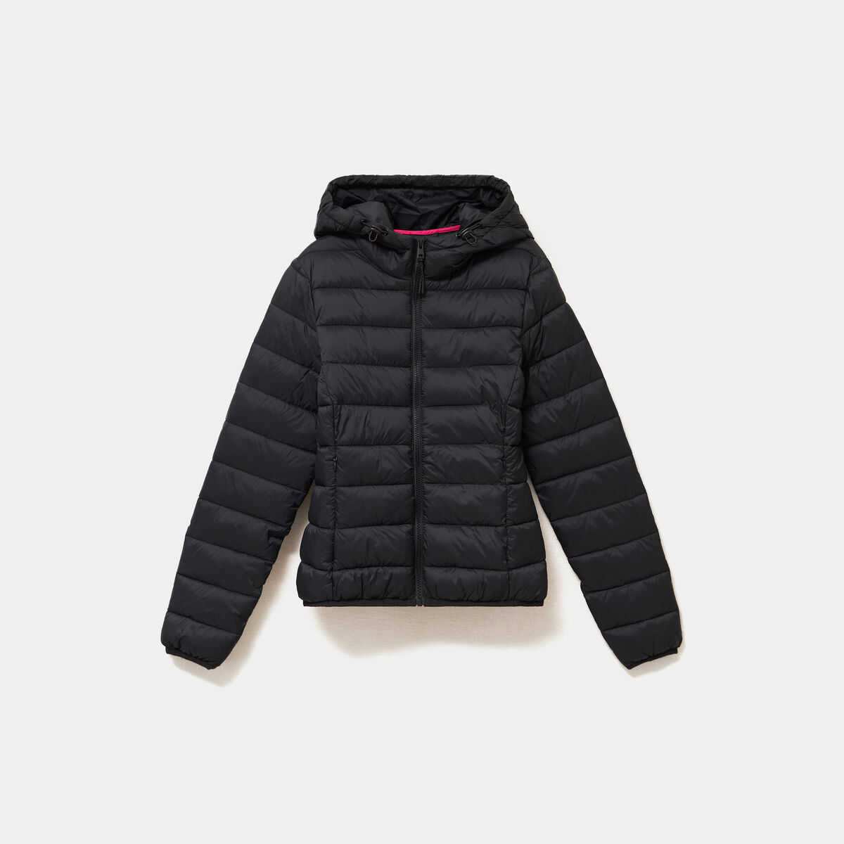 Doudoune cintr&eacute;e &agrave; capuche noir femme