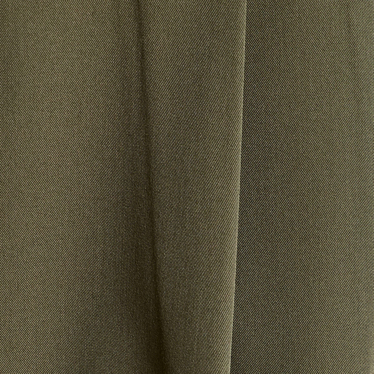 Pantalon large &agrave; pinces vert kaki femme